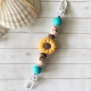 Sunflower Kindle Strap: Handmade Beaded E-Reader Accessory