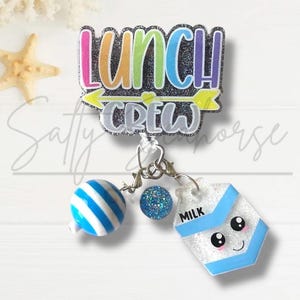 Lunch Crew Retractable Badge Reel | Lunch Lady badge reel | Cafeteria worker badge reel | School Badge Reel | Gifts for Her