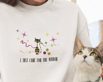 Cat Sweatshirt Mid-Century Modern Atomic Cat Gift For Cat Mom Funny Shirt For Crafter Retro Sweatshirt Atomic Kitty Christmas Shirt