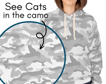 Cat Camo Unisex Hoodie Cat Camouflage Design Sweatshirt For Cat Owner Pet Lover Gift for Her Hoodie For Him Sweatshirt with Cats