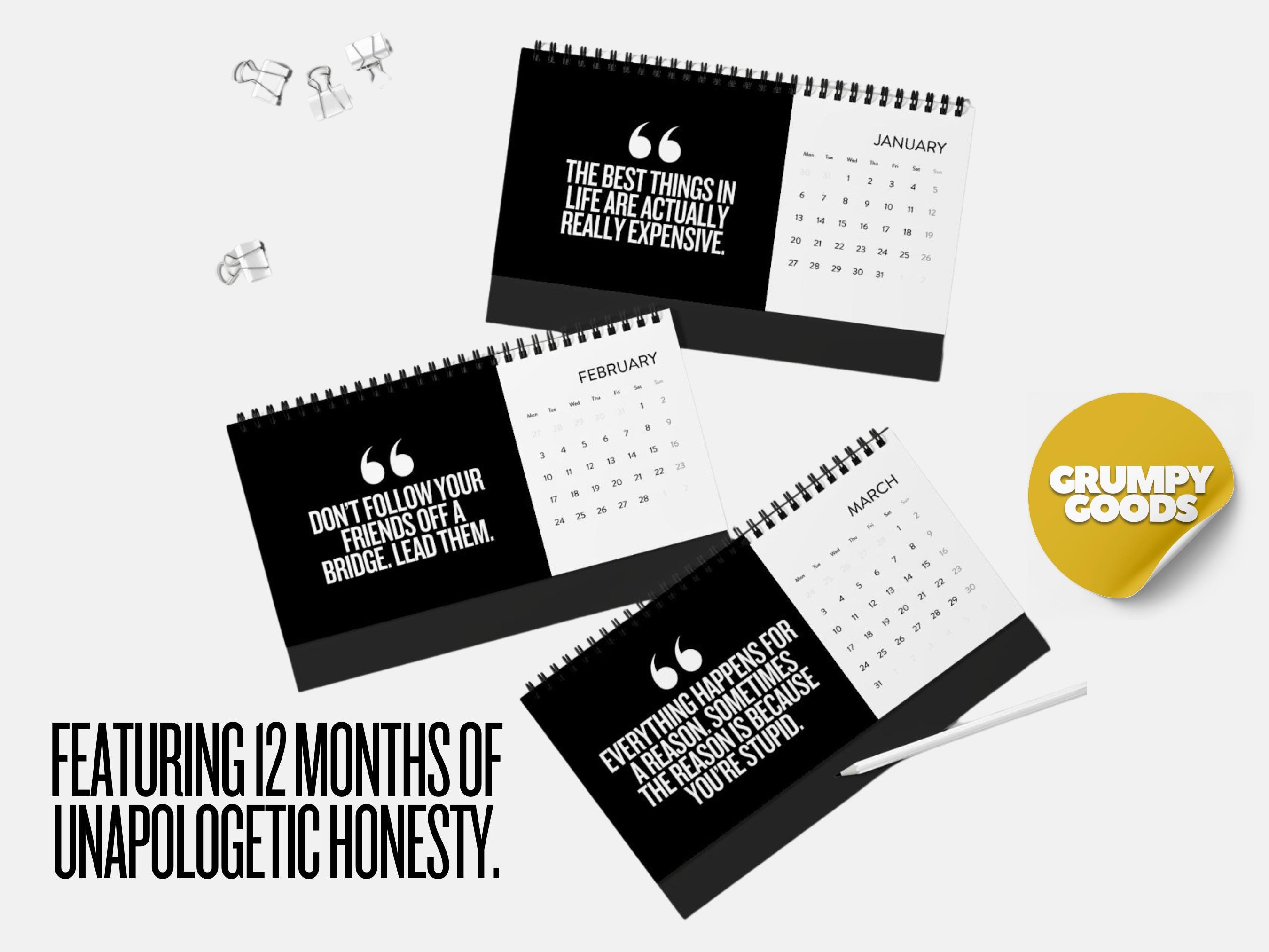 Uninspiring Quotes 2025 Calendar | Funny 2025 Calendar | Funny