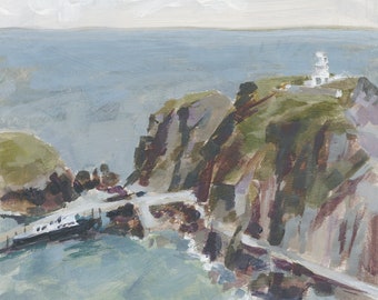 Landing Bay, Lundy | Giclée print from an original, Lundy Island North Devon, impressionist sea view, coastal decor, fine art
