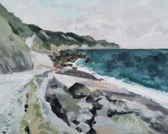 Landing Beach, Lundy | Giclée print from an original, Lundy Island North Devon, impressionist sea view, coastal decor, fine art