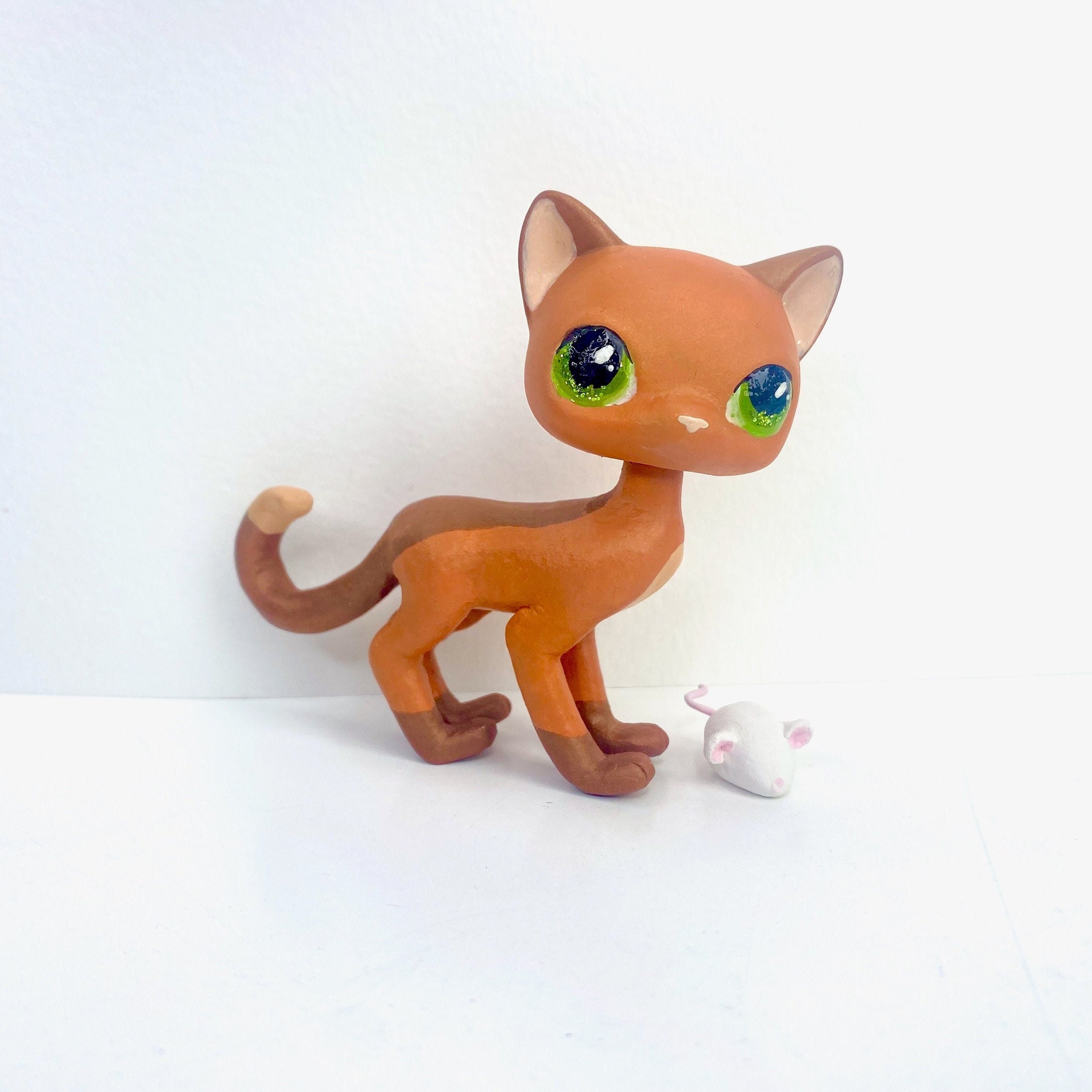 Mini Toy Pet Shop, “Jayfeather” WARRIOR CAT, Ooak Custom, Hand Painted