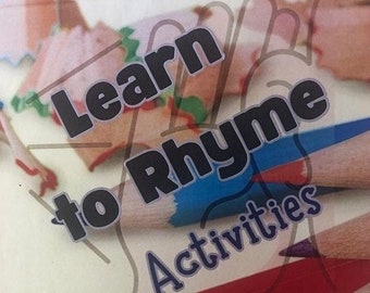 Learn to Rhyme Activity | Preschool Kindergarten Rhyming Practice | Rhyme Worksheets | Phonological Awareness Game | Dyslexia Rhyming Help