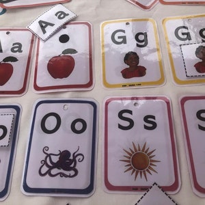Tarjetas de aprendizaje de sonidos de letras / Tarjetas de alfabeto preescolar / Actividad de sonido de letras de jardín de infantes / Tarjetas de velcro del alfabeto / Tarjetas de rastreo de letras /
