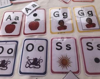 Learn Letter Sounds Cards | Preschool Alphabet Cards | Kindergarten Letter Sound Activity | Alphabet Velcro Cards | Letter Tracing Cards |