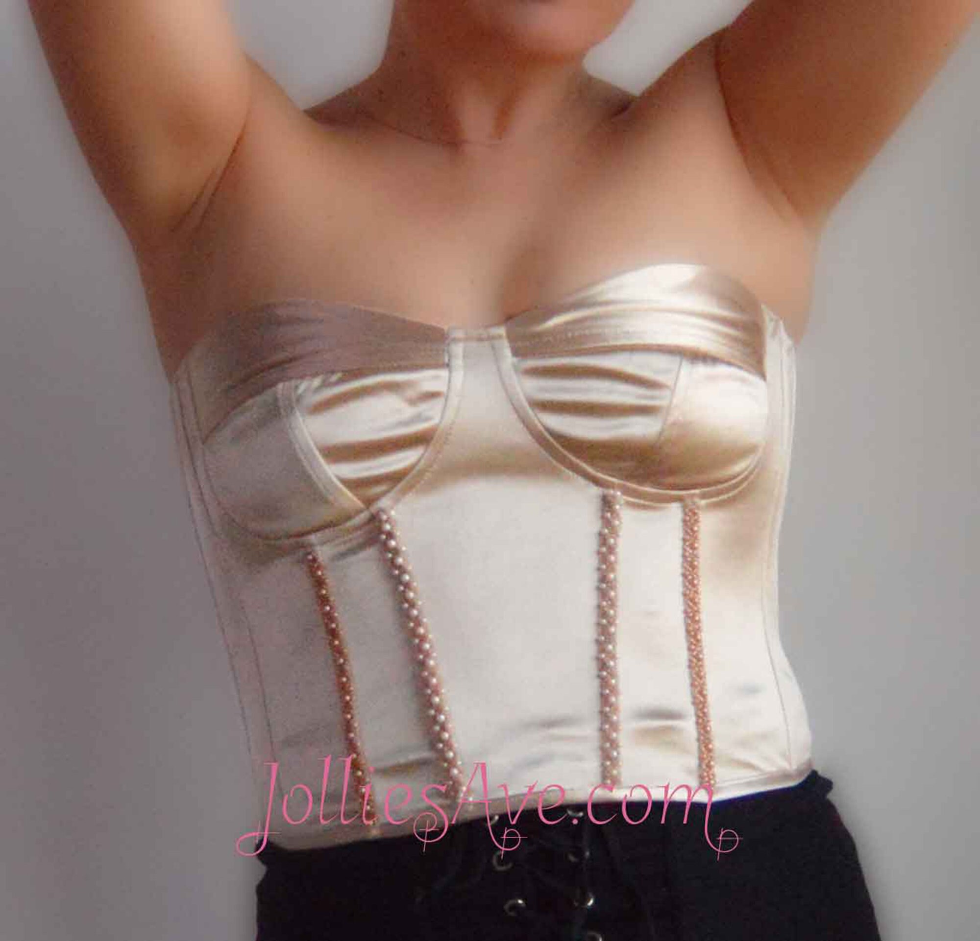 CRYSTAL EMBELLISHED BUSTIER CORSET TOP