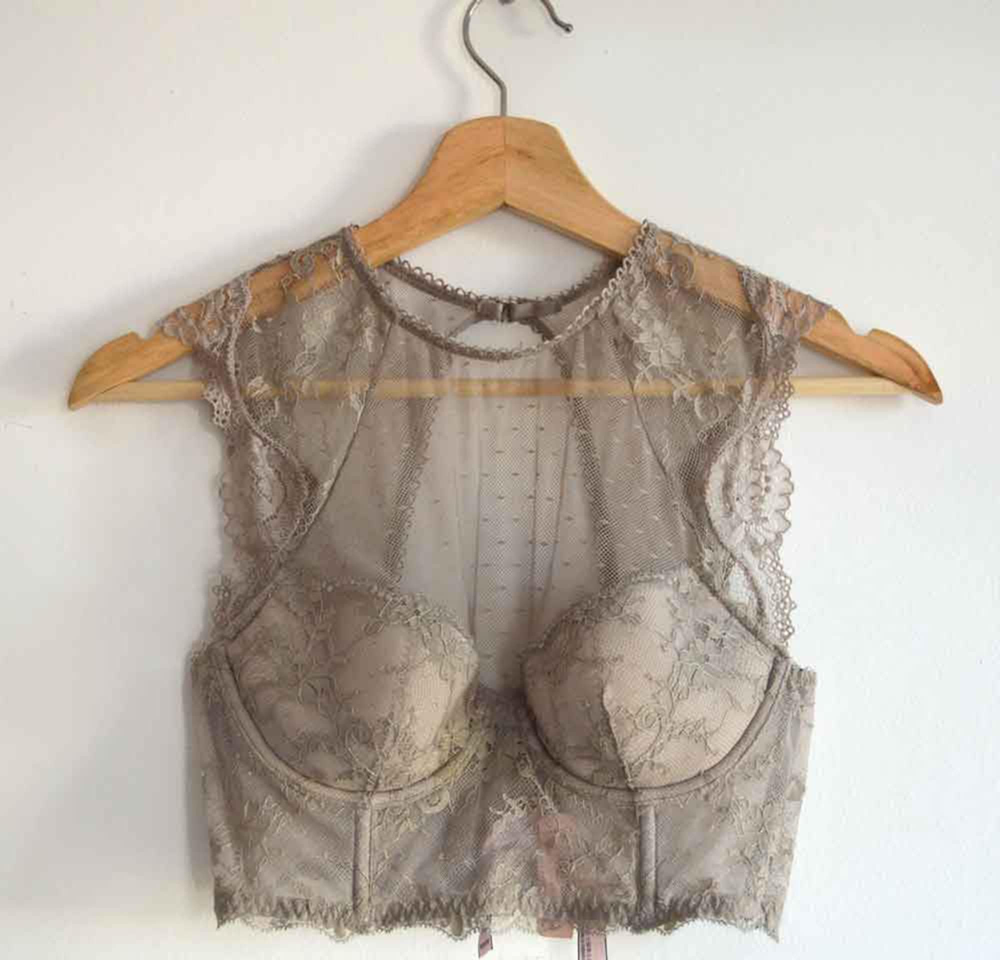 Real vintage lingerie Victoria Secret top beige 90s