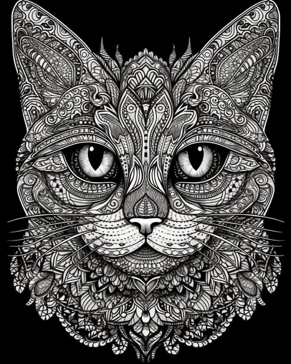 Purrfect Patterns: Cat Mandala Coloring Book - Relax and Unleash Your