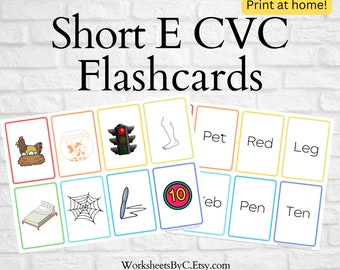 24 Short E CVC Flashcards