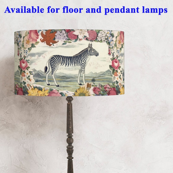 Kleurrijke lampenkap met bloem - Zebrapatroon - perfect voor je lamp en interieur! lampenkap voor de lamp! Wereldwijd verzenden !