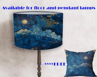 Lampshade for a lamp, Sky, moon at night, clouds, stars , - perfect for your lamp and interior lampshade for the lamp ! Shipping worldwide !