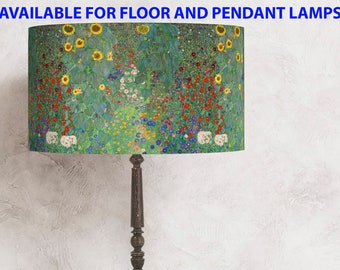 Pantalla Floral Verde - Pradera, - ¡perfecta para tu lámpara e interior! Pantalla de lámpara hecha a mano! Envío a nivel mundial ! :-)