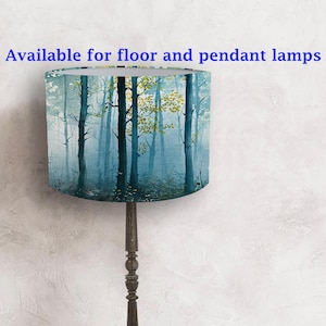 lampshade for a floor and pendant lamp, forest theme, woodland style ,  autumn , watercolor canvas v4  ! Handmade!   Shipping worldwide!:-)