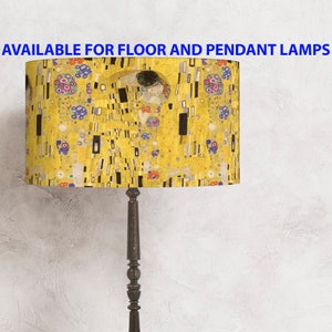 Yellow lampshade for a floor lamp - Gustav Klimt - perfect for your lamp and interior! flowers Handmade lamp shade !Shipping worldwide ! :-)