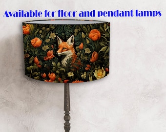 William Morris Inspired fox in the woods lampshade , perfect for your lamp and interior! flowers Handmade lamp shade !Shipping worldwide!:-)