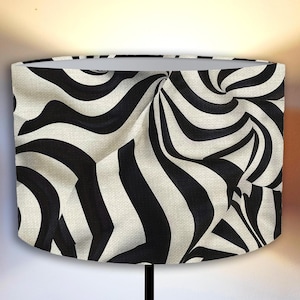 lampshade for a floor and pendant lamp Zebra Print Lampshade Black White Modern Art Abstract Pattern Drum Shade Handmade Shipping worldwide