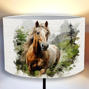 Horse lampshade, watercolor print, rustic design, table lamp, perfect for your lamp and interior! Handmade lamp shade !Shipping worldwide!