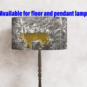 Abat-jour tropical pour lampadaire - Dans la jungle, un tigre - parfait pour votre lampe et votre intérieur ! Abat-jour pour la lampe Expédition dans le monde entier
