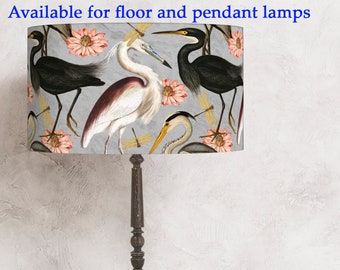 Elegant gray lampshade - Herons  - perfect for your lamp and interior! lampshade for the lamp ! Shipping worldwide !