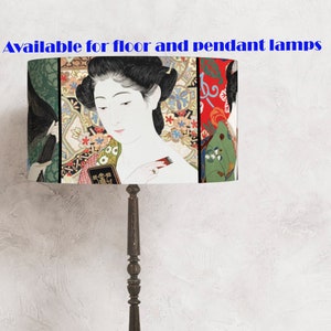 Japanese Decorative Lampshade - Beauties, Geisha  perfect for your lamp and interior! flowers Handmade lamp shade !Shipping worldwide! SALE