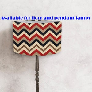 Paralume con motivo Hevron nero, marrone e rosso - perfetto per la tua lampada e il tuo arredamento! Paralume per lampada! Spedizione in tutto il mondo!