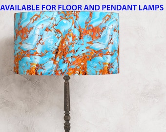 Kleurrijke lampenkap blauw voor een lamp - abstract - perfect voor uw lamp en interieur! bloemen Handgemaakte lampenkap! Wereldwijd verzenden ! :-)
