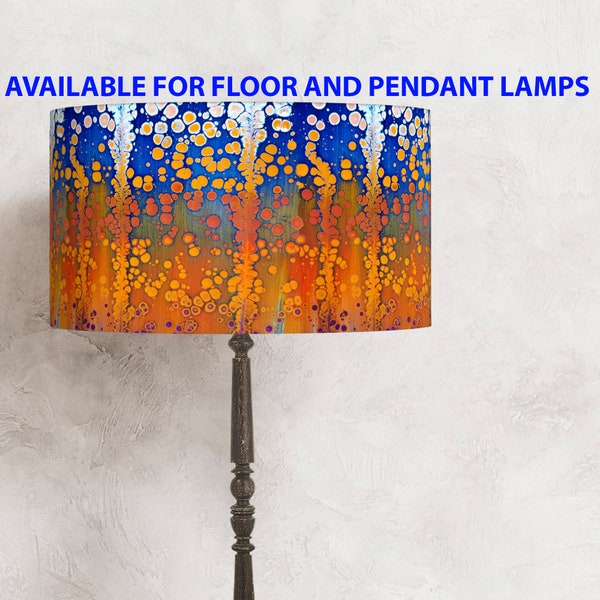 Lampshade for the lamp. Color: blue-orange   - perfect for your lamp and interior!     Handmade lampshade  ! Shipping worldwide !