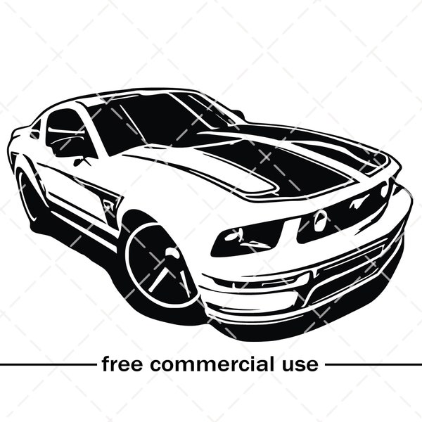 Ford Mustang Car Ford Logo Ford Sticker Mustang Decal Classic Muscle Car Mustang Shirt Car SVG PNG Free Commercial Use