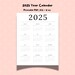 2025 Printable Yearly Wall & Desk Calendar Minimalist Design, 8.5 X 11 ...