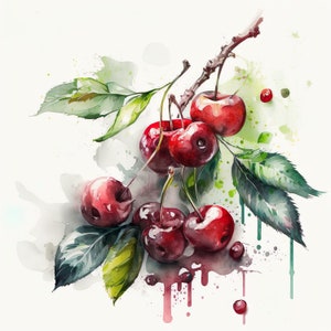 Cherry Fruit Watercolor [DIGITAL PRINT]