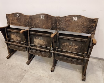 Theater bench/Cinema armchair/Antique Theater Seats/Entryway Bench/Cinema chair/1940s