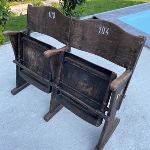 Theater double bench/Cinema armchair/Antique Theater Seats/Entryway Bench/Cinema chair/1940s