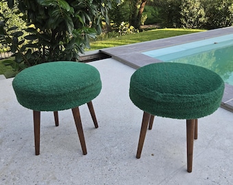 Tabouret coussin vintage milieu du siècle/lot de 2/ottomane/taburet/pouf milieu du siècle/meubles vintage/repose-pieds/années 70/Yougoslavie