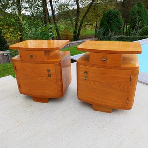 Vintage Yugoslavian Nightstand Table/set of 2/Art Deco/Retro Modern Nightstands/ Yugoslavian Console Tables/retro nightstands