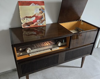 Vintage Schaub-lorenz Radio TV and Record Player Cabinet