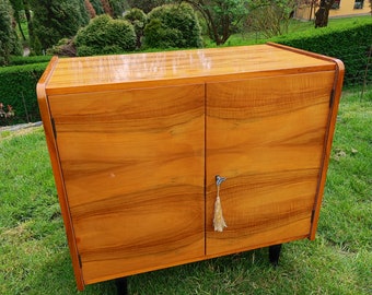 Mid-century Console Table/1970's Polished Furniture /Vintage Yugoslavian Cabinet/Retro Modern Sideboard/TV Stand/Drawer