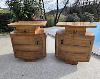 Table de chevet yougoslave vintage/lot de 2/tables de chevet art déco/tables de chevet rétro modernes/tables consoles yougoslaves/tables de chevet rétro