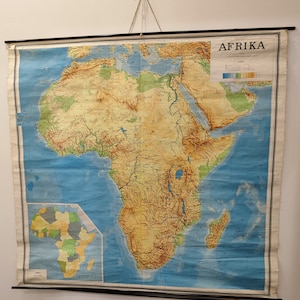 Schulposter Afrika/Lernmaterial/Schulbedarf/Lernzubehör/Jugoslawien/Afrika/80er Jahre