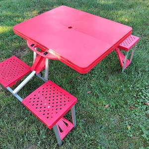Vintage Foldable Portable Picnic Table/Picnic table/Retro camping table