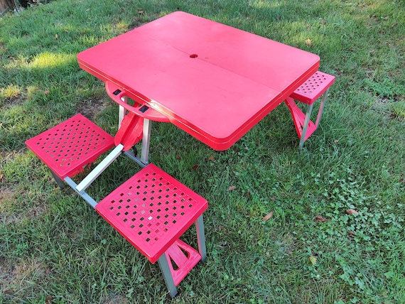 Vintage Foldable Portable Picnic Table picnic Table retro Camping Table Etsy UK