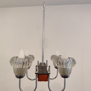 Vintage Ceiling Lamp / Four Arm Chandelier / Mid Century Pendant Light / 70s / Made in Yugoslavia / Retro Chandelier
