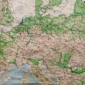 Karte von Europa/Old-School-Poster/Schulbedarf/Lernzubehör/Jugoslawien/70er Jahre