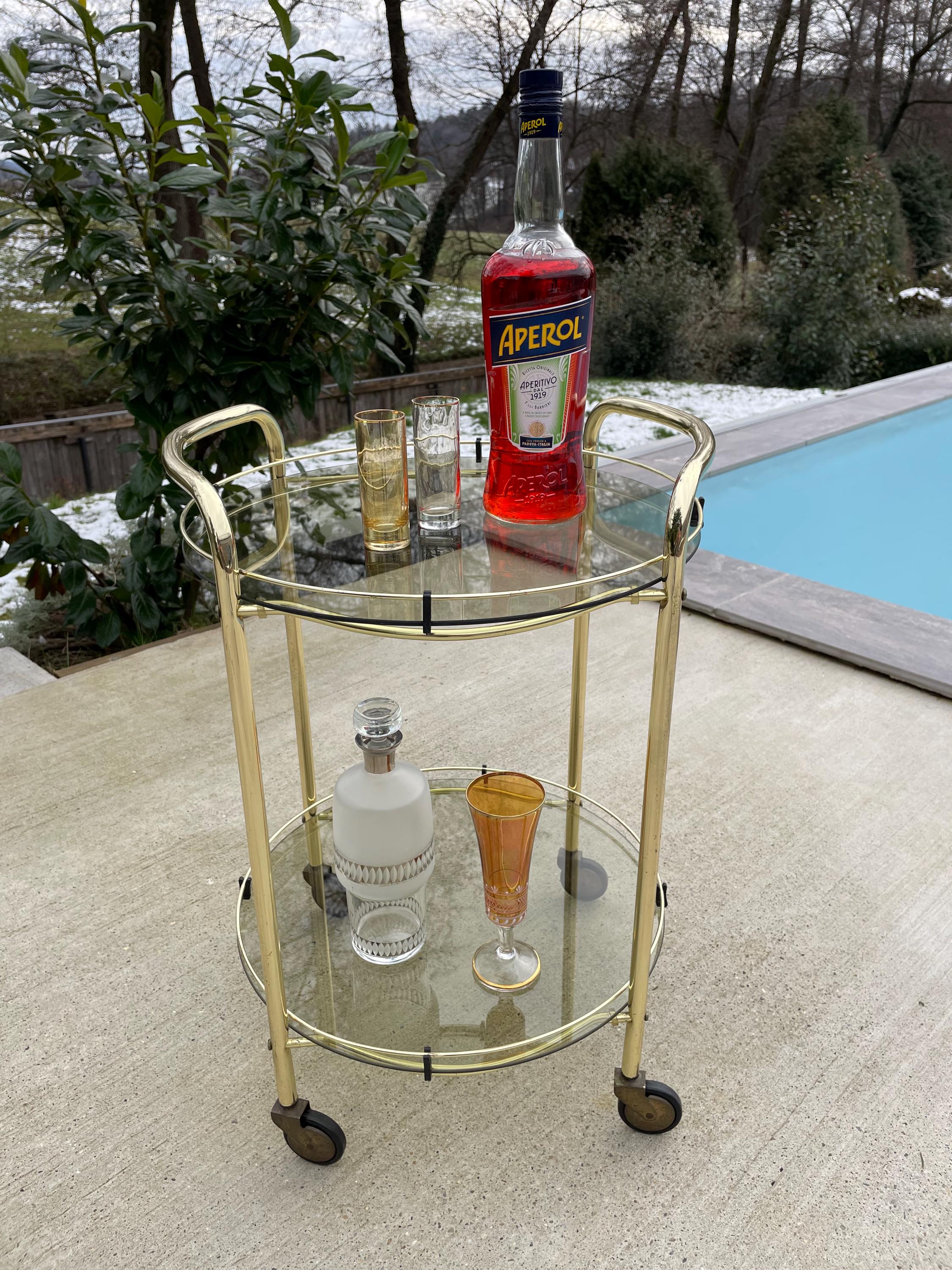 イタリア ヴィンテージ バーカート トローリー イタリア ヴィンテージ バーカート トローリー Italian Brass Bar Cart