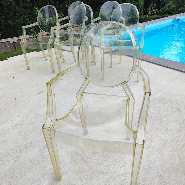 Kartell Louis Ghost Chair/fabriqué en 2003/couleur paille jaune/1 de 6 chaises