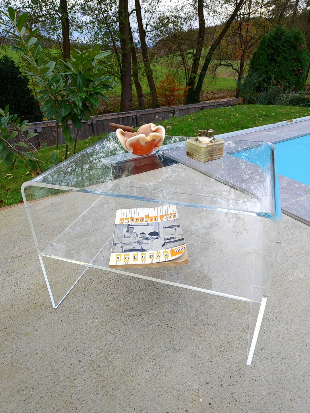 Plexiglass Coffee Table/space Age Table/acrylic Table Etsy