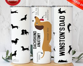 Dachshund Dad Tumbler, Dachshund Gift for Men,Dachshund Mug,Dachshund Cup,Sausage Dog Gift,Wiener Dog Gifts,Funny Dachshund Gift for Dog Dad