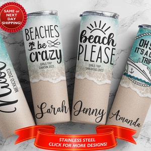 Beach Please Tumbler, Girls Weekend Gift, Funny Bridesmaid Gift, Cruise Tumbler, Best Friend Gift, Swim Coach Gift,Custom Tumbler with Straw