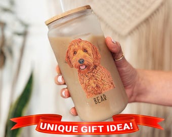 Doodle Tumbler, Golden Doodle Gifts, Goldendoodle Tumbler, Doodle Glass Tumbler,Doodle Mug,Doodle Cup with Lid and Straw,Gift for Doodle Mom